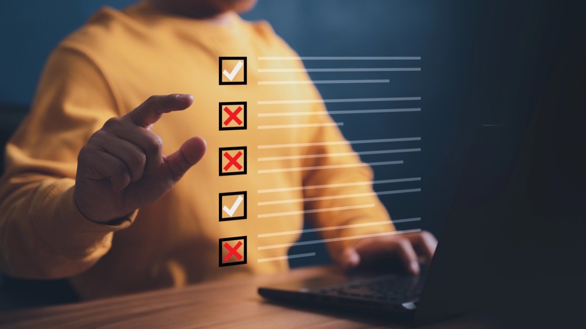 Online practice quiz open on a laptop